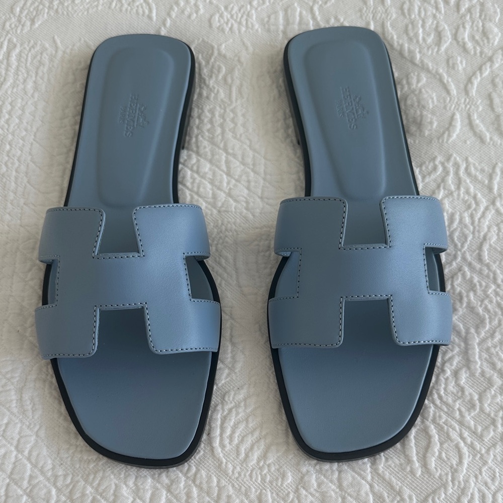 Hermes Oran Blue Sandal